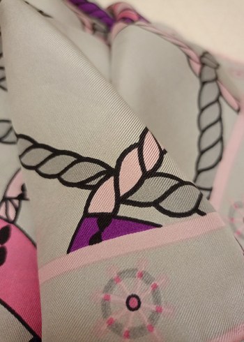 Zincir Detaylı Çok Renkli Bohem Kadın eşarp - Görsel 4