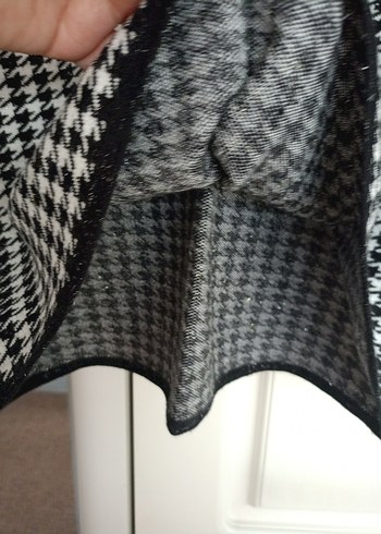 tığ triko Kazayağı Desenli Boğazlı Kadın Triko - Görsel 5