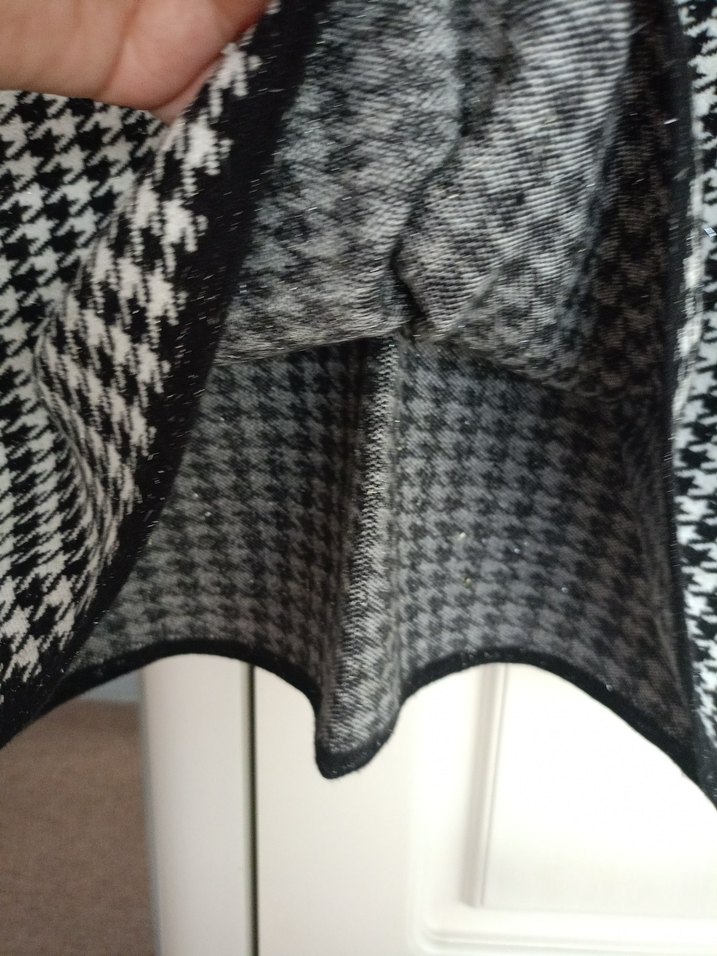 tığ triko Kazayağı Desenli Boğazlı Kadın Triko - Görsel 5