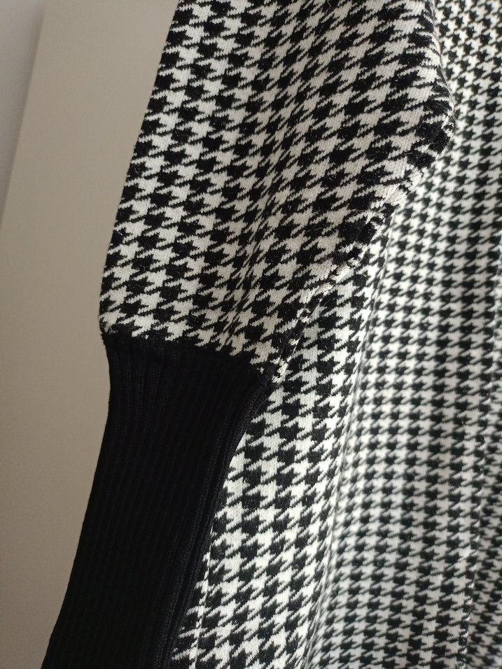 tığ triko Kazayağı Desenli Boğazlı Kadın Triko - Görsel 2