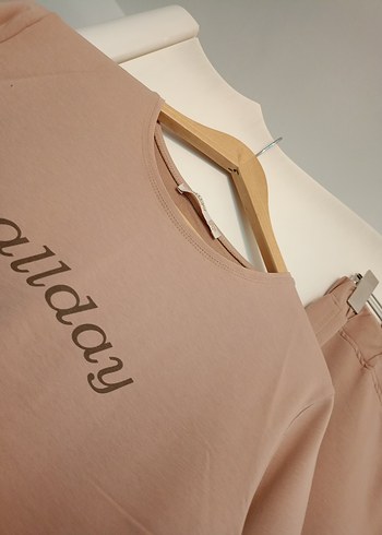 somon renk Uzun Kollu Rahat Kadın Eşofman Takımı - Görsel 5