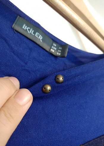 Uzun Kollu Mavi Batik Desenli Bohem Tunik - Görsel 4