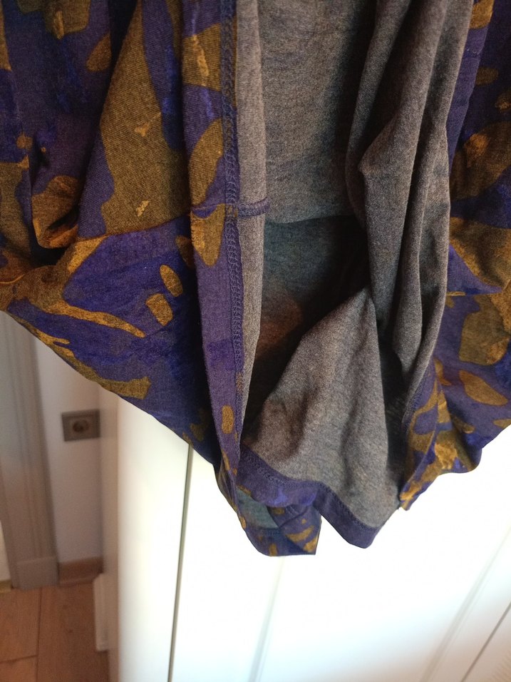 Uzun Kollu Mavi Batik Desenli Bohem Tunik - Görsel 5