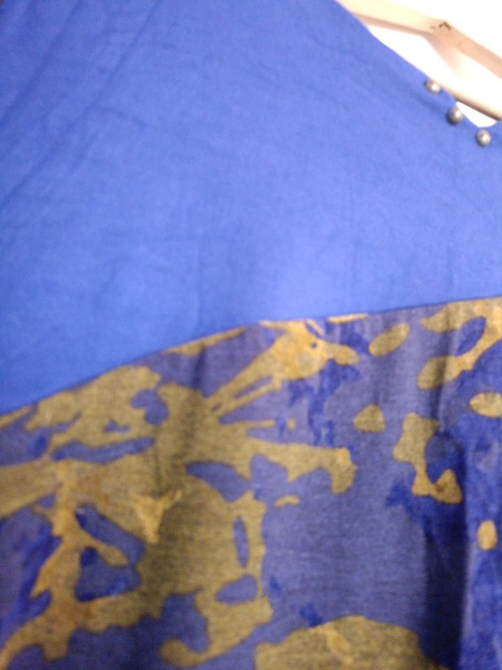 Uzun Kollu Mavi Batik Desenli Bohem Tunik - Görsel 2