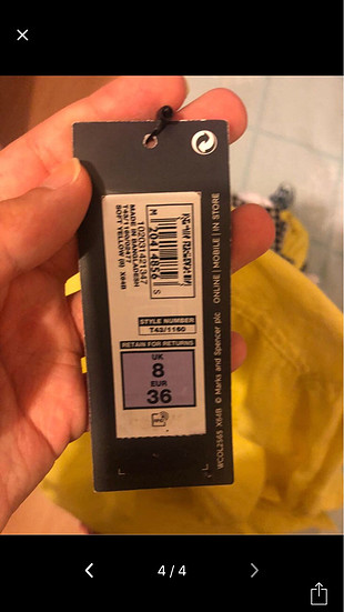 s Beden sarı Renk Marks and spencer keten gömlek 