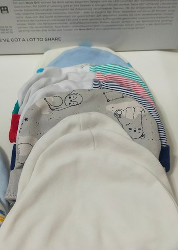 Çok Renkli Bebek Şapka Seti, Yumuşak Kumaşlı