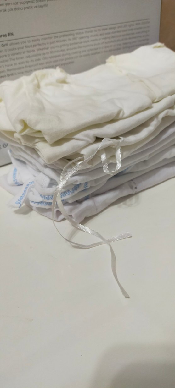 Bebek Erkek Beyaz Keten Hastane Kıyafeti - Görsel 2