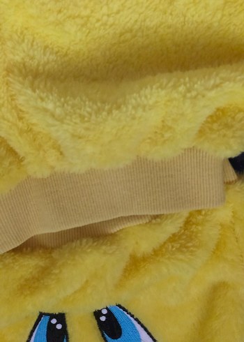 Sarı Tweety Nakışlı Kadife Kız Eşofman Takımı - Görsel 2