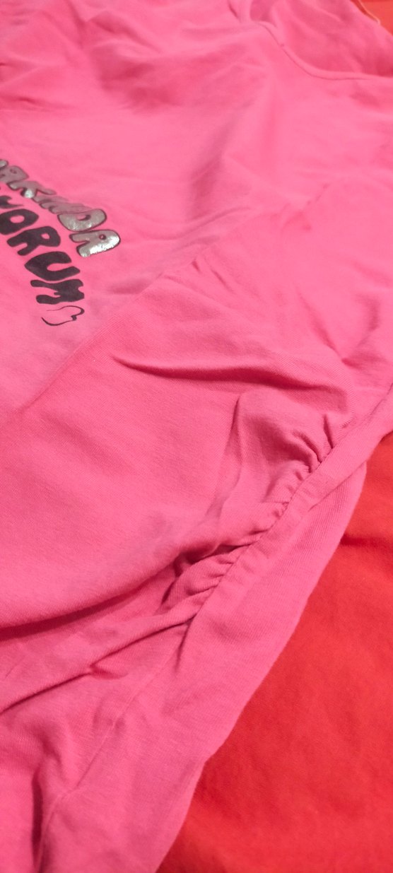 Pembe Baskılı Kısa Kollu Hamile Bluzu - Görsel 4