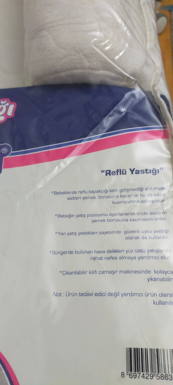 Babymol Reflü Yastığı Beyaz Desenli - Görsel 3