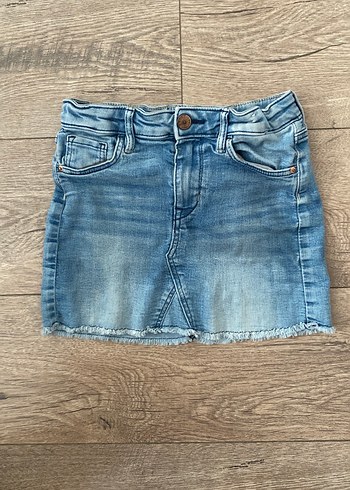 Kız Çocuk Mavi Düğmeli Denim Etek