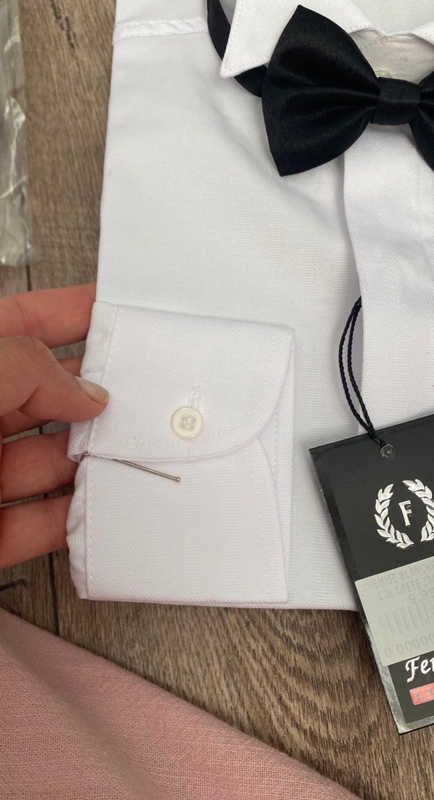 Uzun Kollu Beyaz Erkek çocuk Gömlek Siyah Papyonlu - Görsel 4