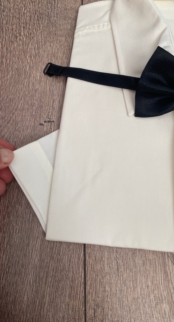 Krem rengi Klasik Çocuk Gömlek ve Siyah Papyon - Görsel 3