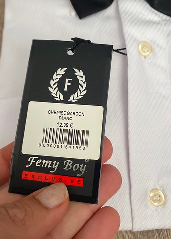 Düğmeli Siyah Papyonlu Beyaz Çocuk Gömleği - Görsel 3