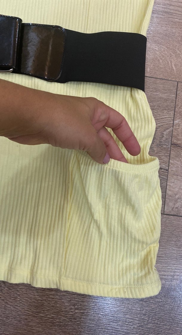 Sarı Mini Uzun Kollu tunik - Görsel 2