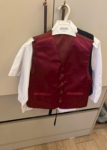 Çocuk Goth Stili Düğmeli Yelekli Takım - Görsel 5