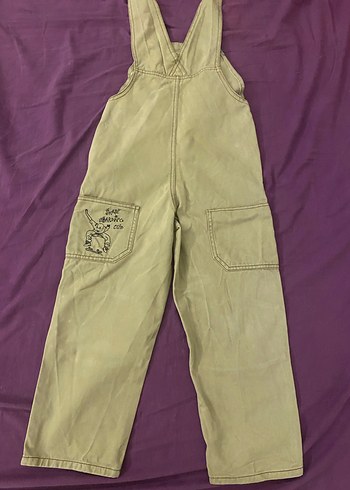 Bej Denim Salopet - Görsel 5