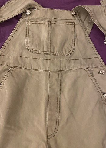 Bej Denim Salopet - Görsel 2