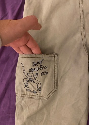 Bej Denim Salopet - Görsel 8