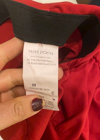 Parlak Kırmızı Midi Etek - Görsel 5