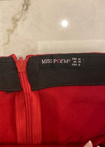 Parlak Kırmızı Midi Etek - Görsel 4