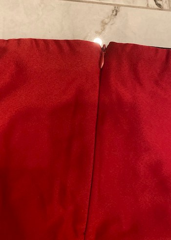 Parlak Kırmızı Midi Etek - Görsel 7