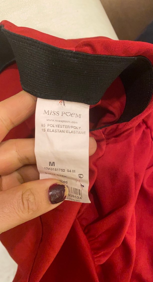 Parlak Kırmızı  Midi Etek - Görsel 5