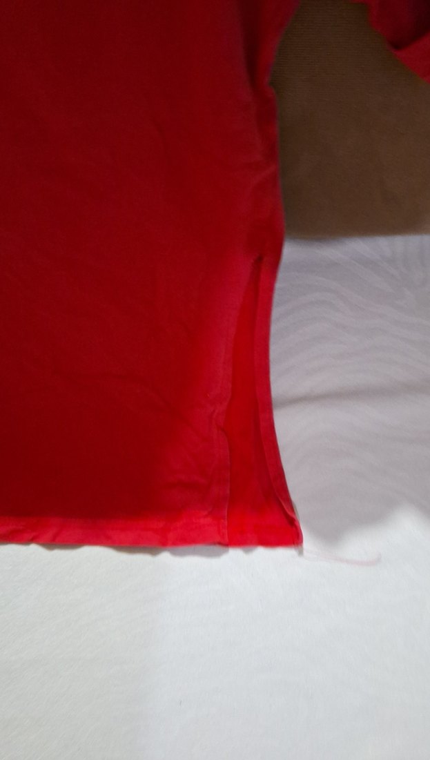 Kırmızı Kısa Kollu Hamile Keten Tişört - Görsel 2