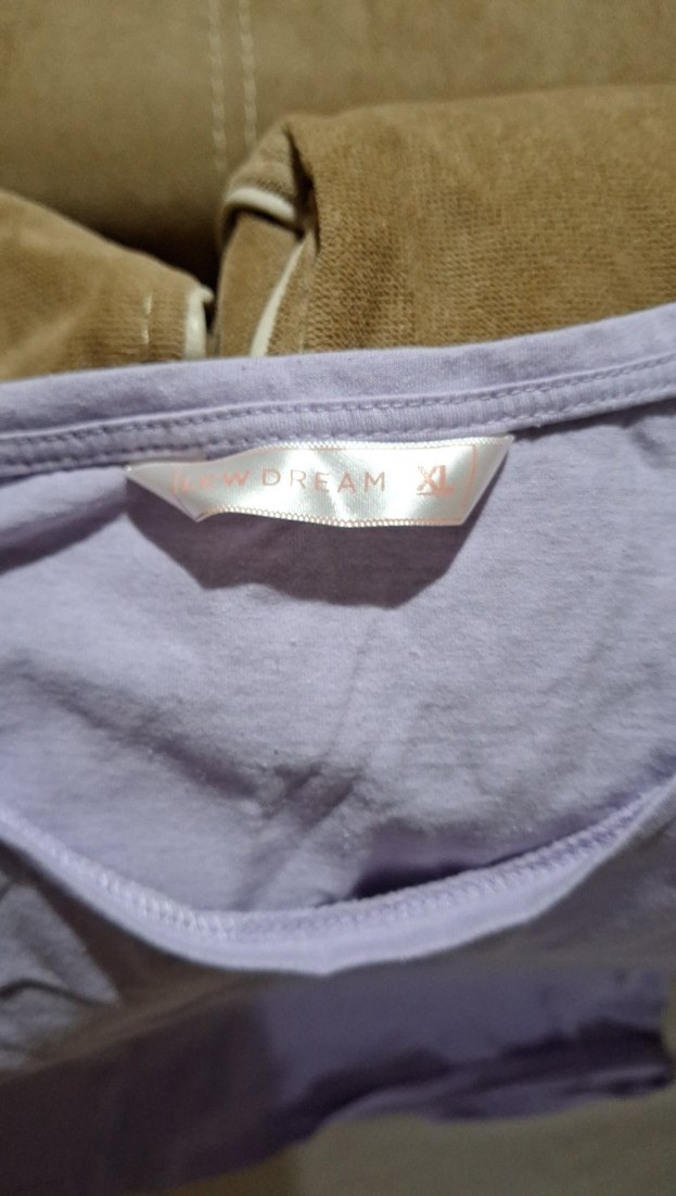 Mor Keten Kumaşlı Kısa Kollu Tişört - Görsel 2