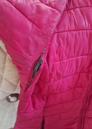 Kadın Parlak Pembe Fermuarlı Mont - Görsel 2