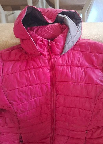 Kadın Parlak Pembe Fermuarlı Mont - Görsel 3