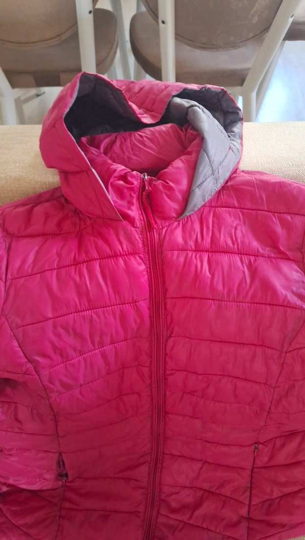 Kadın Parlak Pembe Fermuarlı Mont - Görsel 3