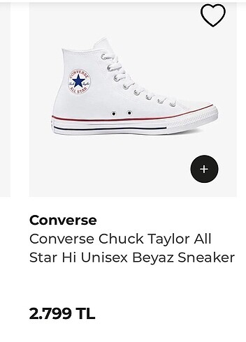 converse chuck Taylor All beyaz sneaker