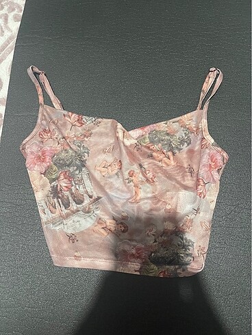 Bershka Angel desenli crop