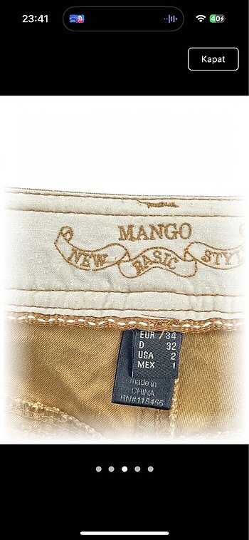 34 Beden Mango Şort