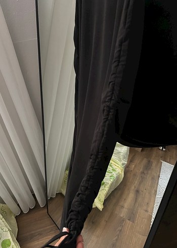 Diğer Siyah Drapeli Midi Kadın Elbise