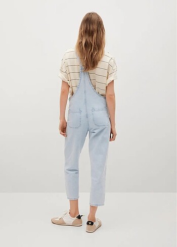s Beden mavi Renk Mango denim tulum