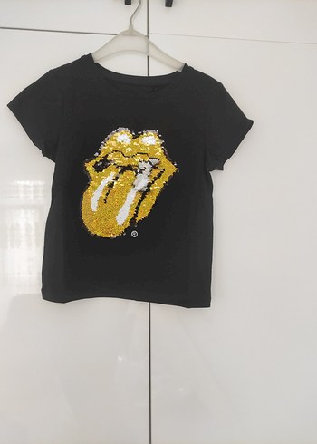 12-18 Ay Beden Kız Çocuk Parlak Rock Punk Tişört