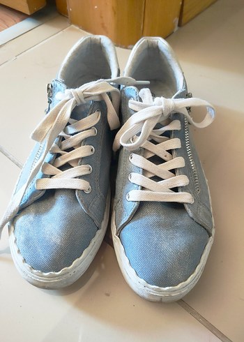 Mavi Kadın Kot Sneaker Fermuarlı