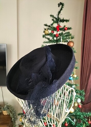 Lacivert vintage şapka 