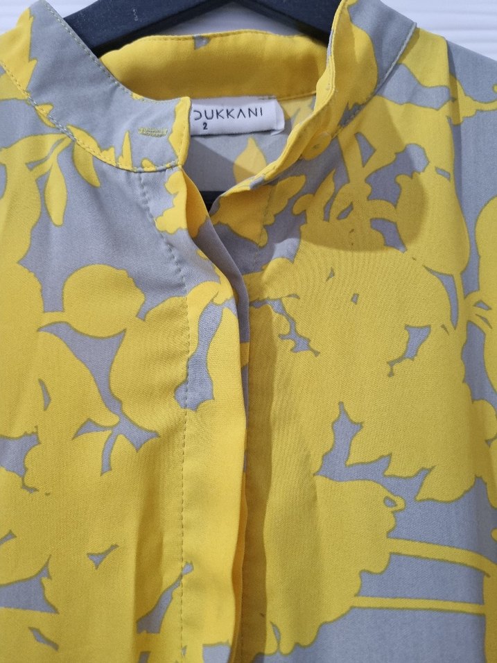 terzi dükkanı  Sarı Gri Pilili Bohem Uzun Elbise - Görsel 4