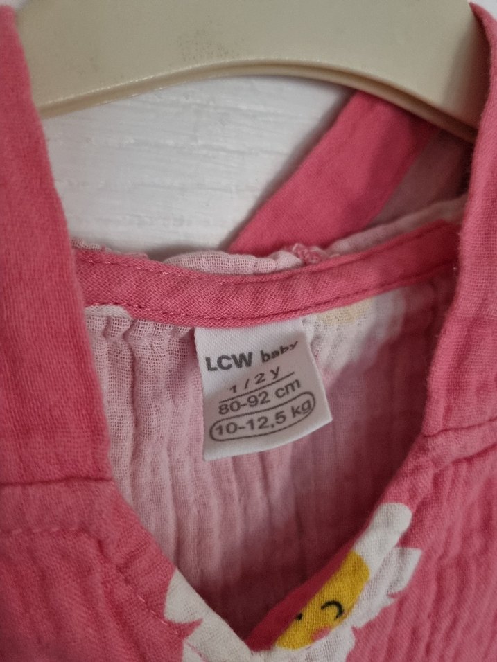 Kız Çocuk Pembe Çiçekli Bohem Panço - Görsel 3