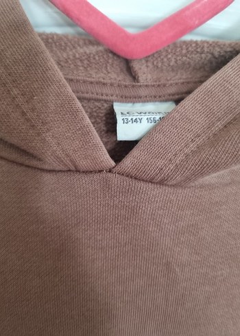 Kadın Kahverengi Kapüşonlu Sweatshirt - Görsel 2