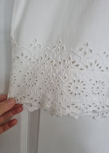 Dantel Detaylı Beyaz Kadın Bluz - Görsel 4