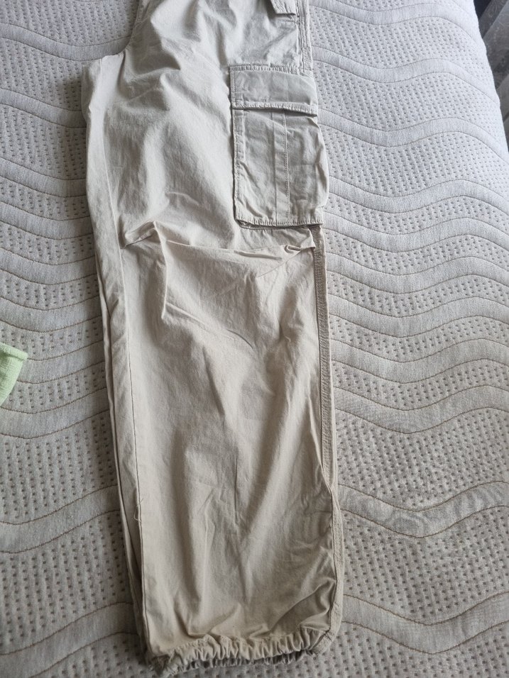 Bej Kemerli Kadın Keten Pantolon - Görsel 4