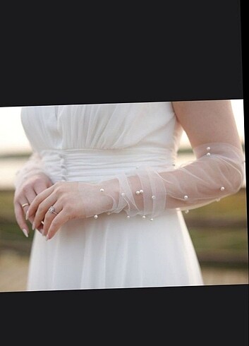 Incili nikah eldiveni beyaz ve kırık beyaz mevcuttur 
