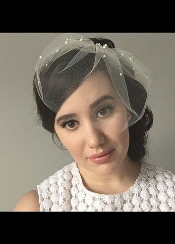 İncili tül vualet veil nikah kepi Gelin tacı saç aksesuarı nikah