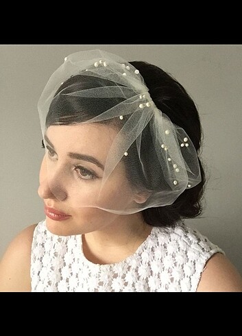 Diğer İncili tül vualet veil nikah kepi Gelin tacı saç aksesuarı nikah