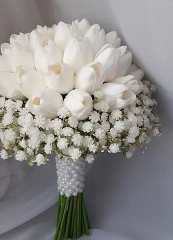 Lale gelin buketi sıfır ürün yaka çiçeği dahildir #gelinbuketi 
