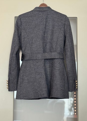 Tokalı Gri Midi Boy Kadın Kot Ceket - Görsel 3